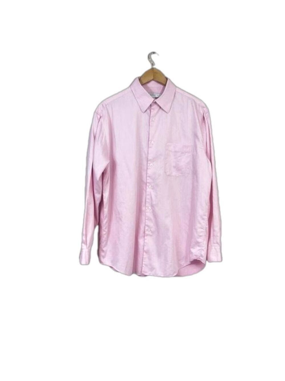 Perry Ellis Portfolio Dress Shirt Mens 16 1/2 34-35 Button Long Sleeve Pink